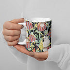 Little Corella Australia Cockatoo Ceramic Mug Cacatua Sanguinea Banksia Seamless Black - Aussie Hoodie