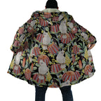 Little Corella Australia Cockatoo Cloak Cacatua Sanguinea Banksia Seamless Black - Aussie Hoodie