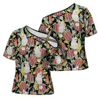 Little Corella Australia Cockatoo Cross Shoulder Shirt Cacatua Sanguinea Banksia Seamless Black - Aussie Hoodie