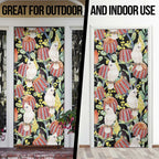 Little Corella Australia Cockatoo Door Cover Cacatua Sanguinea Banksia Seamless Black - Aussie Hoodie