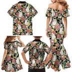 Little Corella Australia Cockatoo Family Matching Mermaid Dress and Hawaiian Shirt Cacatua Sanguinea Banksia Seamless Black - Aussie Hoodie