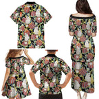 Little Corella Australia Cockatoo Family Matching Puletasi and Hawaiian Shirt Cacatua Sanguinea Banksia Seamless Black - Aussie Hoodie