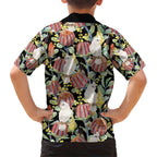Little Corella Australia Cockatoo Family Matching Short Sleeve Bodycon Dress and Hawaiian Shirt Cacatua Sanguinea Banksia Seamless Black - Aussie Hoodie