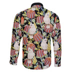 Little Corella Australia Cockatoo Family Matching Short Sleeve Bodycon Dress and Hawaiian Shirt Cacatua Sanguinea Banksia Seamless Black - Aussie Hoodie