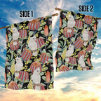 Little Corella Australia Cockatoo Garden Flag Cacatua Sanguinea Banksia Seamless Black - Aussie Hoodie