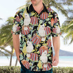 Little Corella Australia Cockatoo Hawaiian Shirt Cacatua Sanguinea Banksia Seamless Black - Aussie Hoodie