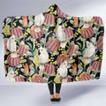 Little Corella Australia Cockatoo Hooded Blanket Cacatua Sanguinea Banksia Seamless Black - Aussie Hoodie