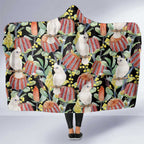 Little Corella Australia Cockatoo Hooded Blanket Cacatua Sanguinea Banksia Seamless Black - Aussie Hoodie