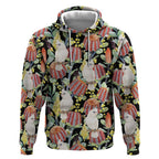 Little Corella Australia Cockatoo Hoodie Cacatua Sanguinea Banksia Seamless Black - Aussie Hoodie