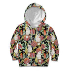 Little Corella Australia Cockatoo Kid Hoodie Cacatua Sanguinea Banksia Seamless Black - Aussie Hoodie