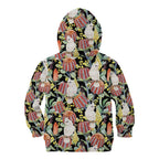 Little Corella Australia Cockatoo Kid Hoodie Cacatua Sanguinea Banksia Seamless Black - Aussie Hoodie