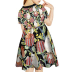 Little Corella Australia Cockatoo Kid Short Sleeve Dress Cacatua Sanguinea Banksia Seamless Black - Aussie Hoodie