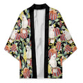 Little Corella Australia Cockatoo Kimono Cacatua Sanguinea Banksia Seamless Black - Aussie Hoodie