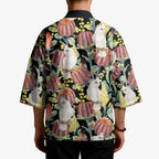 Little Corella Australia Cockatoo Kimono Cacatua Sanguinea Banksia Seamless Black - Aussie Hoodie