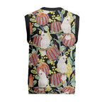 Little Corella Australia Cockatoo Christmas Knitted V-Neck Vest Cacatua Sanguinea Banksia Seamless Black - Aussie Hoodie