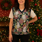 Little Corella Australia Cockatoo Christmas Knitted V-Neck Vest Cacatua Sanguinea Banksia Seamless Black - Aussie Hoodie