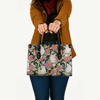Little Corella Australia Cockatoo Leather Bag Cacatua Sanguinea Banksia Seamless Black - Aussie Hoodie