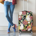 Little Corella Australia Cockatoo Luggage Cover Cacatua Sanguinea Banksia Seamless Black - Aussie Hoodie