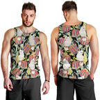 Little Corella Australia Cockatoo Men Tank Top Cacatua Sanguinea Banksia Seamless Black - Aussie Hoodie
