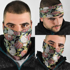 Little Corella Australia Cockatoo Neck Gaiter Cacatua Sanguinea Banksia Seamless Black - Aussie Hoodie