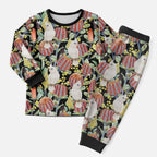 Little Corella Australia Cockatoo Christmas Pajama Set Cacatua Sanguinea Banksia Seamless Black - Aussie Hoodie
