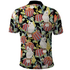 Little Corella Australia Cockatoo Polo Shirt Cacatua Sanguinea Banksia Seamless Black - Aussie Hoodie