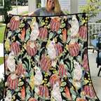 Little Corella Australia Cockatoo Quilt Cacatua Sanguinea Banksia Seamless Black - Aussie Hoodie