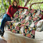 Little Corella Australia Cockatoo Quilt Cacatua Sanguinea Banksia Seamless Black - Aussie Hoodie