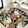 Little Corella Australia Cockatoo Round Carpet Cacatua Sanguinea Banksia Seamless Black - Aussie Hoodie