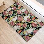 Little Corella Australia Cockatoo Rubber Doormat Cacatua Sanguinea Banksia Seamless Black - Aussie Hoodie
