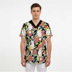 Little Corella Australia Cockatoo Scrub Top Cacatua Sanguinea Banksia Seamless Black - Aussie Hoodie