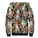 Little Corella Australia Cockatoo Sherpa Hoodie Cacatua Sanguinea Banksia Seamless Black - Aussie Hoodie