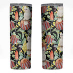 Little Corella Australia Cockatoo Skinny Tumbler Cacatua Sanguinea Banksia Seamless Black - Aussie Hoodie