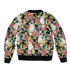 Little Corella Australia Cockatoo Sleeve Zip Bomber Jacket Cacatua Sanguinea Banksia Seamless Black - Aussie Hoodie