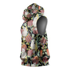 Little Corella Australia Cockatoo Sleeveless Hoodie Cacatua Sanguinea Banksia Seamless Black - Aussie Hoodie
