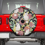 Little Corella Australia Cockatoo Spare Tire Cover Cacatua Sanguinea Banksia Seamless Black - Aussie Hoodie