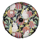 Little Corella Australia Cockatoo Spare Tire Cover Cacatua Sanguinea Banksia Seamless Black - Aussie Hoodie