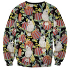 Little Corella Australia Cockatoo Sweatshirt Cacatua Sanguinea Banksia Seamless Black - Aussie Hoodie