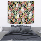 Little Corella Australia Cockatoo Tapestry Cacatua Sanguinea Banksia Seamless Black - Aussie Hoodie