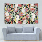 Little Corella Australia Cockatoo Tapestry Cacatua Sanguinea Banksia Seamless Black - Aussie Hoodie