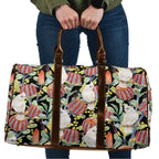 Little Corella Australia Cockatoo Travel Bag Cacatua Sanguinea Banksia Seamless Black - Aussie Hoodie