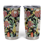 Little Corella Australia Cockatoo Tumbler Cup Cacatua Sanguinea Banksia Seamless Black - Aussie Hoodie