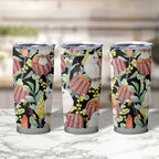 Little Corella Australia Cockatoo Tumbler Cup Cacatua Sanguinea Banksia Seamless Black - Aussie Hoodie