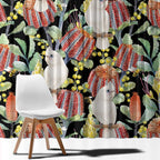 Little Corella Australia Cockatoo Window Curtain Cacatua Sanguinea Banksia Seamless Black - Aussie Hoodie