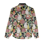 Little Corella Australia Cockatoo Women Casual Shirt Cacatua Sanguinea Banksia Seamless Black - Aussie Hoodie