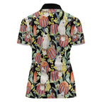Little Corella Australia Cockatoo Women Polo Shirt Cacatua Sanguinea Banksia Seamless Black - Aussie Hoodie