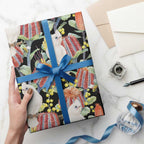 Little Corella Australia Cockatoo Wrapping Paper Cacatua Sanguinea Banksia Seamless Black - Aussie Hoodie