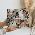 Little Corella Australia Cockatoo Wrapping Paper Cacatua Sanguinea Banksia Seamless Black - Aussie Hoodie