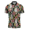 Little Corella Australia Cockatoo Zipper Polo Shirt Cacatua Sanguinea Banksia Seamless Black - Aussie Hoodie