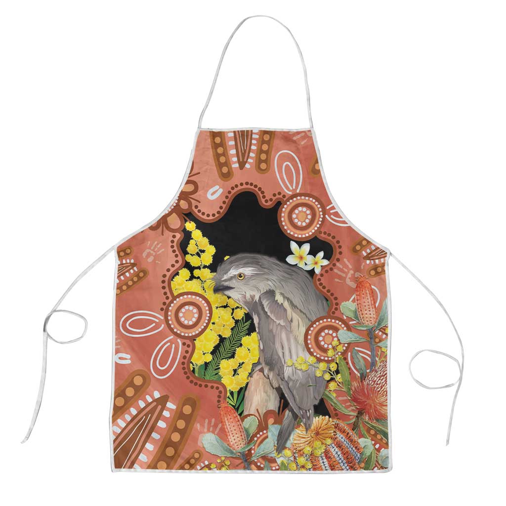 Australia Tawny Frogmouth Apron Golden Wattle Banksia Aboriginal Art - Aussie Hoodie